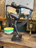 Art Deco-Style Bronzed Spelter Dancer, Mid-20th Century