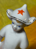 Young Budenovets Boy Figurine – Polonnoe Porcelain, USSR, c.1950s