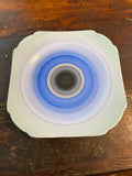 1930s Art Deco Shelley Harmony Ware Cake Plate – Square Porcelain with Banded Design