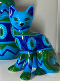 Vintage 1960s Italian Ceramic Cat by Bellini – Hand-Painted Mid-Century Art