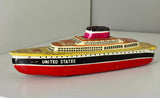 1950s Japanese Tin Plate Toy Cruise Liner by MASUYA – Friction Driven