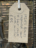 1920s Brass Repoussé Coat and Hat Rack with Bevelled Mirror