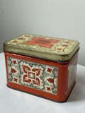 Small vintage Russian tin tea caddy