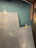 1920s Brass Repoussé Coat and Hat Rack with Bevelled Mirror