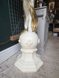 Large Goddess Floor Lamp – White & Gold Resin – 182cm