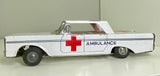 Vintage 1960s Tin Friction Toy Ambulance – Made in Hong Kong