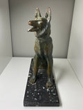 Art Deco spelter figure of a German Shepherd