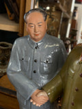 Mid-Century Ceramic Statue – Chairman Mao & Josef Stalin, Chinese Mark