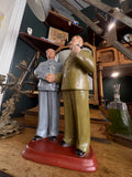 Mid-Century Ceramic Statue – Chairman Mao & Josef Stalin, Chinese Mark