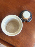 1970s Iden Pottery Mustard Pot with Lid – Rye Sussex, 9cm