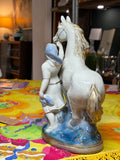 Soviet Porcelain Figurine of Girl with Horse, mid-20th century Gorodnitsa