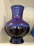 Marei Keramik 7104 Vase – 22cm Purple Matte Over Deep Blue Gloss Glaze