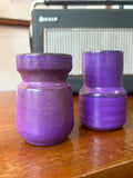 Pair of Small Vintage West German Pottery Pots – Mid-Century Purple Glaze