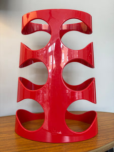 2009 Umbra Wine Rack by Ron Lerner – Red Sculptural Design – Holds 6 Bottles