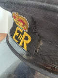 Vintage British Peaked Cap with ER II Embroidered Badge – Size 60 / 7⅜