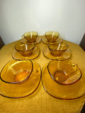 Six vintage Vereco coffee cups and saucers