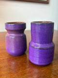 Pair of Small Vintage West German Pottery Pots – Mid-Century Purple Glaze