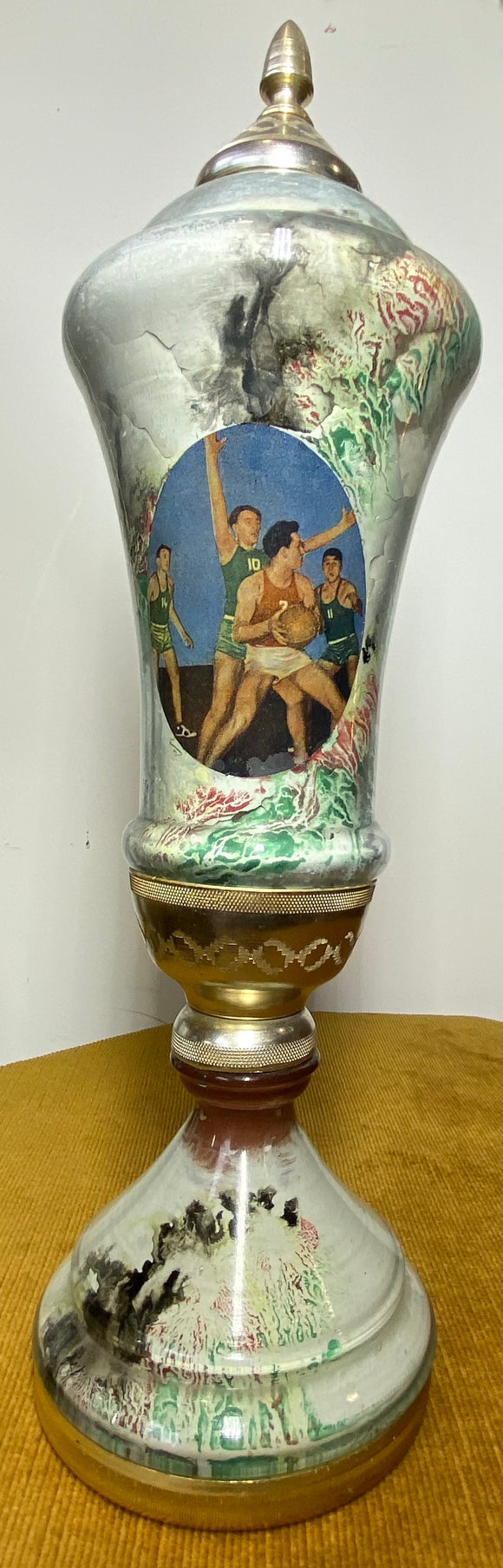 Vintage Soviet basketball glass trophy