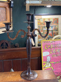 Vintage Metal Triple Arm Candleholder – Tall Elegant Candelabra