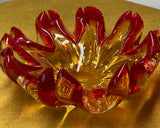 Murano art glass flame bowl