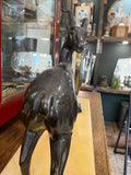 Art Deco Marble Mantel Clock with Stag Garniture – 1930s