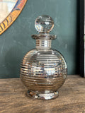 Vintage Art Deco silvered glass scent bottle with stopper