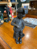 Mid-Century Soviet Military-Style Boy Statue – Spelter Figurine with ‘KICA’ Mark