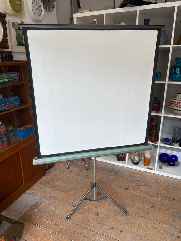 Vintage Projecta Projection Screen – Mid-Century Adjustable Tripod Screen