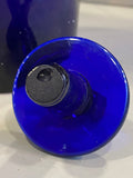 Tall cobalt blue glass lidded jar