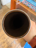 Interior view of vintage Austrian ceramic vase showing dark glazed interior