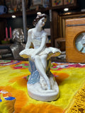 Polonne porcelain ballerina figurine, 1960s-70s Soviet Ukrainian porcelain with gilt details and light crazing