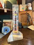 Vintage Soviet Plexiglass Lighthouse Souvenir Paperweight
