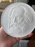 Vintage Dresden Karl Marx Porcelain Medallion – Meissen Factory, 1970s