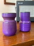 Pair of Small Vintage West German Pottery Pots – Mid-Century Purple Glaze