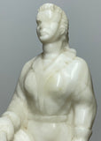 Vintage Soviet marble figure of a female bricklayer