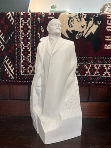 Large Soviet porcelain Lenin statue with marble effect finish