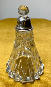 Victorian Pressed Glass Perfume Bottle – Sterling Silver Collar