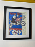 Framed print of Ralph Steadman’s Rolling Stone magazine art work