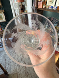 Edinburgh Crystal Trumpet Vase — Cut & Etched Thistle Pattern, Scotland, 21.5cm