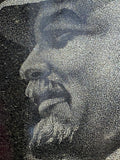 Marble tile with etched Lenin portrait