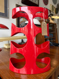 2009 Umbra Wine Rack by Ron Lerner – Red Sculptural Design – Holds 6 Bottles