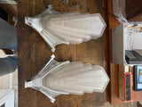 Art Deco wall light pair, frosted glass and chrome