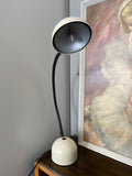 1980s Vintage Desk Lamp – Off-White & Black Flexible Neck – LED Bulb Included