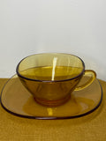 Six vintage Vereco coffee cups and saucers