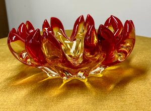 Murano art glass flame bowl