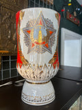 Large Soviet Baranovka Porcelain Vase – 1985 Victory Anniversary Commemorative, 26.5cm