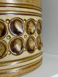 1970s Handmade Jersey Pottery Lidded Jar with Bamboo Handle