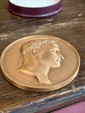 Close-up of Napoleon I profile portrait on medallion obverse