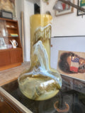 Large Mould-Blown Glass Vase in Swirled Earth Tones – 33.5cm