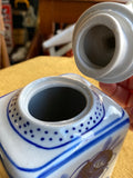 Soviert era Gzhel porcelain tea caddy